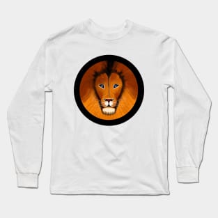 Blue Eyes Lion Face Long Sleeve T-Shirt